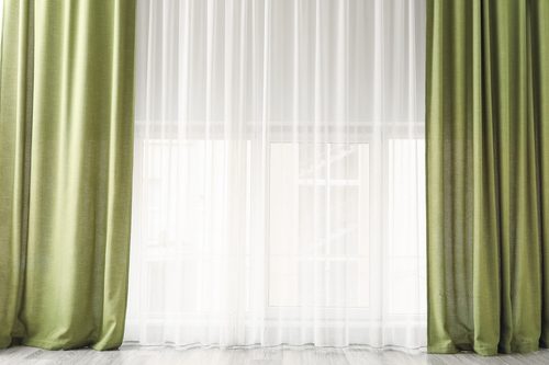 green curtains Dubai