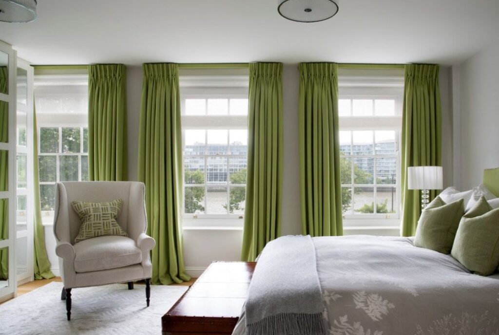 green curtains Dubai