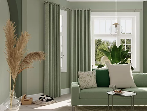 green curtains Dubai