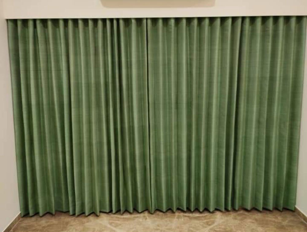 green curtains Dubai