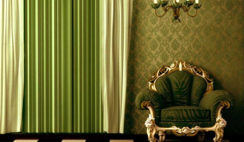 green curtains Dubai