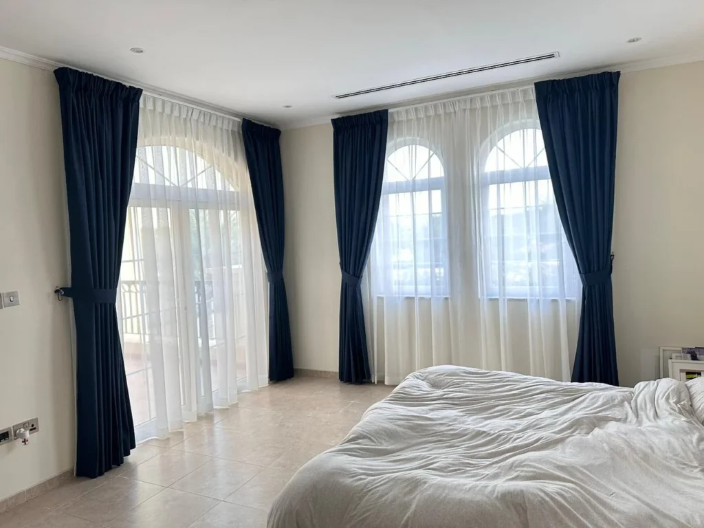 blue curtains Dubai
