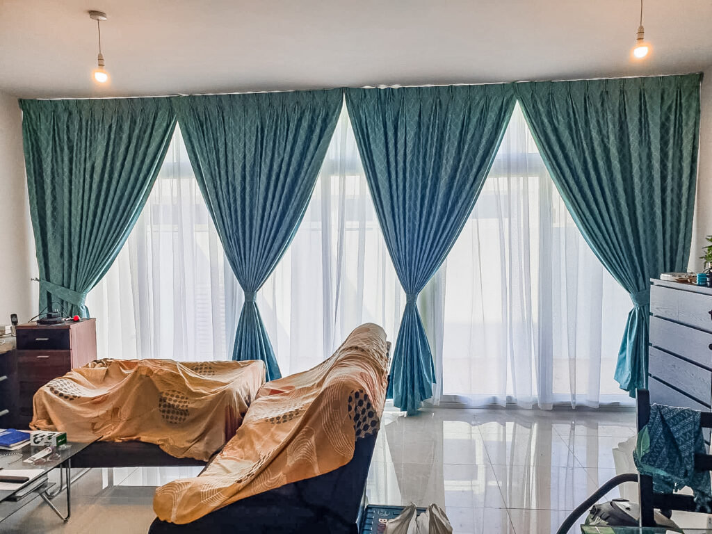 blue curtains Dubai